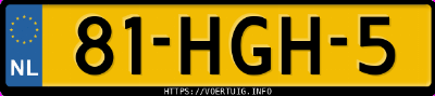 Kenteken afbeelding van 81HGH5, rode Toyota Prius
