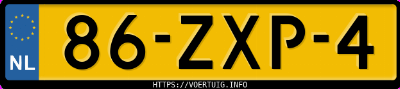 Kenteken afbeelding van 86ZXP4, grijze Toyota Auris Hsd
