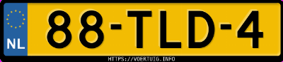 Kenteken afbeelding van 88TLD4, witte Toyota Yaris