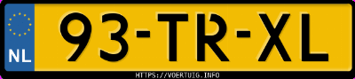Kenteken afbeelding van 93TRXL, blauwe Toyota Corolla Verso