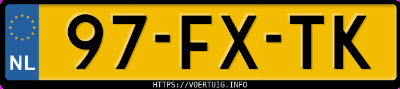 Kenteken afbeelding van 97FXTK, blauwe Toyota Yaris