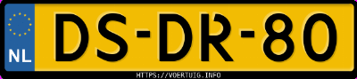 Kenteken afbeelding van DSDR80, witte Toyota Corolla 1.3i Hatchb. Aut. U9