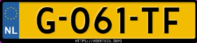 Kenteken afbeelding van G061TF, zwarte Toyota Proace