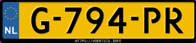 Kenteken afbeelding van G794PR, bruine Toyota Corolla 1.8hybrid