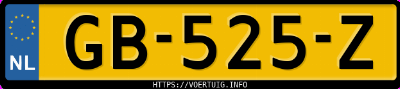 Kenteken afbeelding van GB525Z, witte Toyota Avensis 1.8