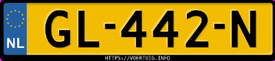 Kenteken afbeelding van GL442N, grijze Toyota Avensis