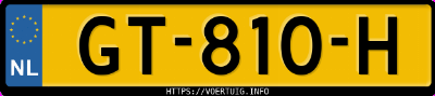 Kenteken afbeelding van GT810H, witte Toyota Aygo 1.0