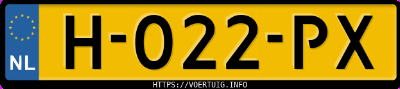 Kenteken afbeelding van H022PX, bruine Toyota Corolla 1.8hybrid