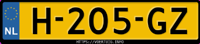 Kenteken afbeelding van H205GZ, zwarte Toyota Supra