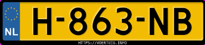 Kenteken afbeelding van H863NB, witte Toyota C-HR