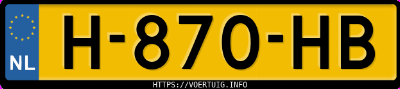 Kenteken afbeelding van H870HB, blauwe Toyota Aygo 1.0