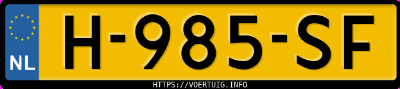 Kenteken afbeelding van H985SF, zwarte Toyota Corolla