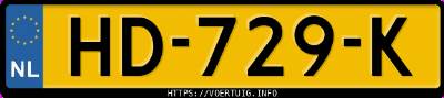 Kenteken afbeelding van HD729K, blauwe Toyota Aygo