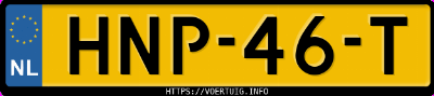 Kenteken afbeelding van HNP46T, rode Toyota Aygo 1.0