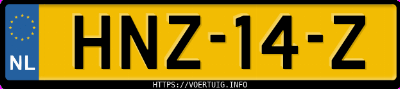 Kenteken afbeelding van HNZ14Z, grijze Toyota Yaris Hybrid