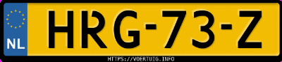 Kenteken afbeelding van HRG73Z, rode Toyota RAV4 Hybrid
