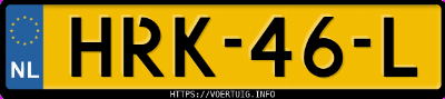 Kenteken afbeelding van HRK46L, bruine Toyota Corolla