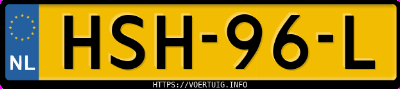 Kenteken afbeelding van HSH96L, rode Toyota Yaris Hybrid