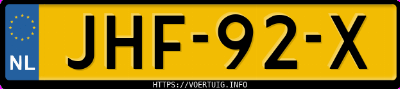 Kenteken afbeelding van JHF92X, grijze Toyota Avensis