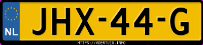 Kenteken afbeelding van JHX44G, witte Toyota Aygo X