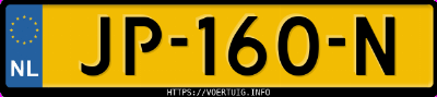 Kenteken afbeelding van JP160N, witte Toyota Rav4