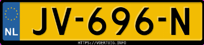 Kenteken afbeelding van JV696N, bruine Toyota Avensis