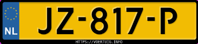 Kenteken afbeelding van JZ817P, zwarte Toyota Auris Hybrid