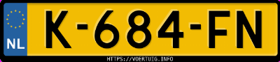 Kenteken afbeelding van K684FN, rode Toyota Corolla 1.8hybrid