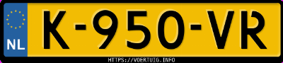 Kenteken afbeelding van K950VR, grijze Toyota Rav4