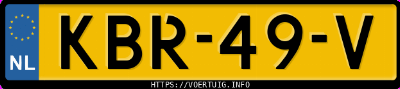 Kenteken afbeelding van KBR49V, witte Toyota BZ4X
