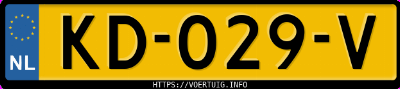 Kenteken afbeelding van KD029V, blauwe Toyota Yaris Hybrid