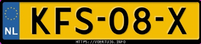 Kenteken afbeelding van KFS08X, grijze Toyota Sienna Limited