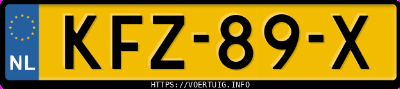Kenteken afbeelding van KFZ89X, blauwe Toyota Auris Hsd