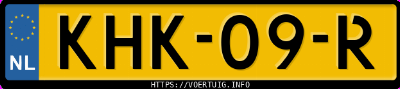 Kenteken afbeelding van KHK09R, zwarte Toyota C-Hr