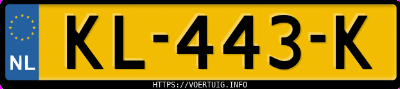 Kenteken afbeelding van KL443K, witte Toyota Aygo 1.0