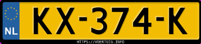 Kenteken afbeelding van KX374K, zwarte Toyota C-HR 1.8 Hybrid