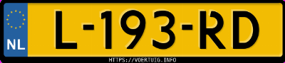 Kenteken afbeelding van L193RD, witte Toyota C-HR 1.8 Hybrid