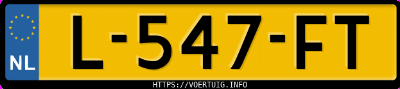 Kenteken afbeelding van L547FT, grijze Toyota Aygo 1.0