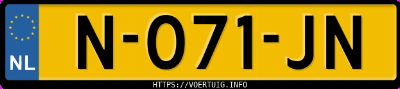 Kenteken afbeelding van N071JN, rode Toyota RAV4 Hybrid
