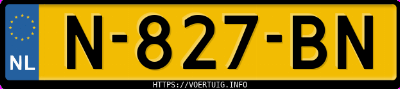 Kenteken afbeelding van N827BN, witte Toyota RAV4 Hybrid