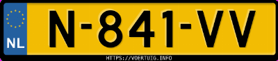 Kenteken afbeelding van N841VV, zwarte Toyota Yaris