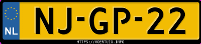 Kenteken afbeelding van NJGP22, zwarte Toyota Starlet 1.3 E2
