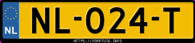 Kenteken afbeelding van NL024T, grijze Toyota Yaris Hybrid