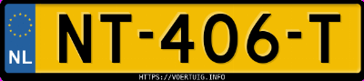 Kenteken afbeelding van NT406T, rode Toyota Aygo 1.0