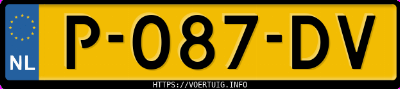 Kenteken afbeelding van P087DV, witte Toyota Land Cruiser