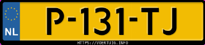 Kenteken afbeelding van P131TJ, groene Toyota C-HR 2.0 Hybrid