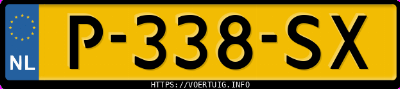 Kenteken afbeelding van P338SX, grijze Toyota Avensis 1.8