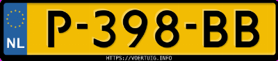 Kenteken afbeelding van P398BB, rode Toyota Aygo 1.0