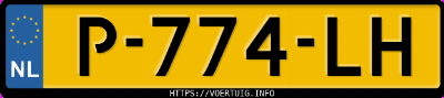 Kenteken afbeelding van P774LH, grijze Toyota Corolla 1.8hybrid