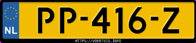 Kenteken afbeelding van PP416Z, rode Toyota Yaris Hybrid